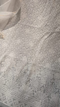 Handmade LVW Fashions pure Kota cotton Chikankari unstiched kurta and dupatta set with dyeable fabric, featuring traditional Lucknow embroidery.