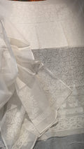 Pure Kota cotton Chikankari unstiched kurta and dupatta set by LVW Fashions, handcrafted with traditional Lucknow embroidery.