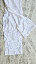 Handmade Lucknow chikankari kurta with lace, paired with premium soft cotton and silk bottoms by LVW Fashions.