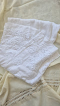 Handmade Lucknow chikankari kurta with lace, paired with pure soft cotton and silk bottoms by LVW Fashions.