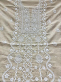 Noori premium Chanderi Chikankari kurta and dupatta set with pearl accents, handcrafted by LVW Fashions, featuring Lucknow Chikankari.