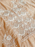 Noori Premium Chanderi Chikankari and Pearl Add-On Kurta Dupatta Set by LVW Fashions, handmade Lucknow Chikankari with intricate embroidery.