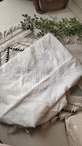 Noori premium Chanderi Chikankari and pearl add-on kurta dupatta set by LVW Fashions, handcrafted Lucknow Chikankari.