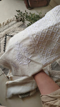 Noori Premium Chanderi Chikankari & Pearl Add-On Kurta Dupatta Set by LVW Fashions, handmade Lucknow chikankari kurta with dupatta.