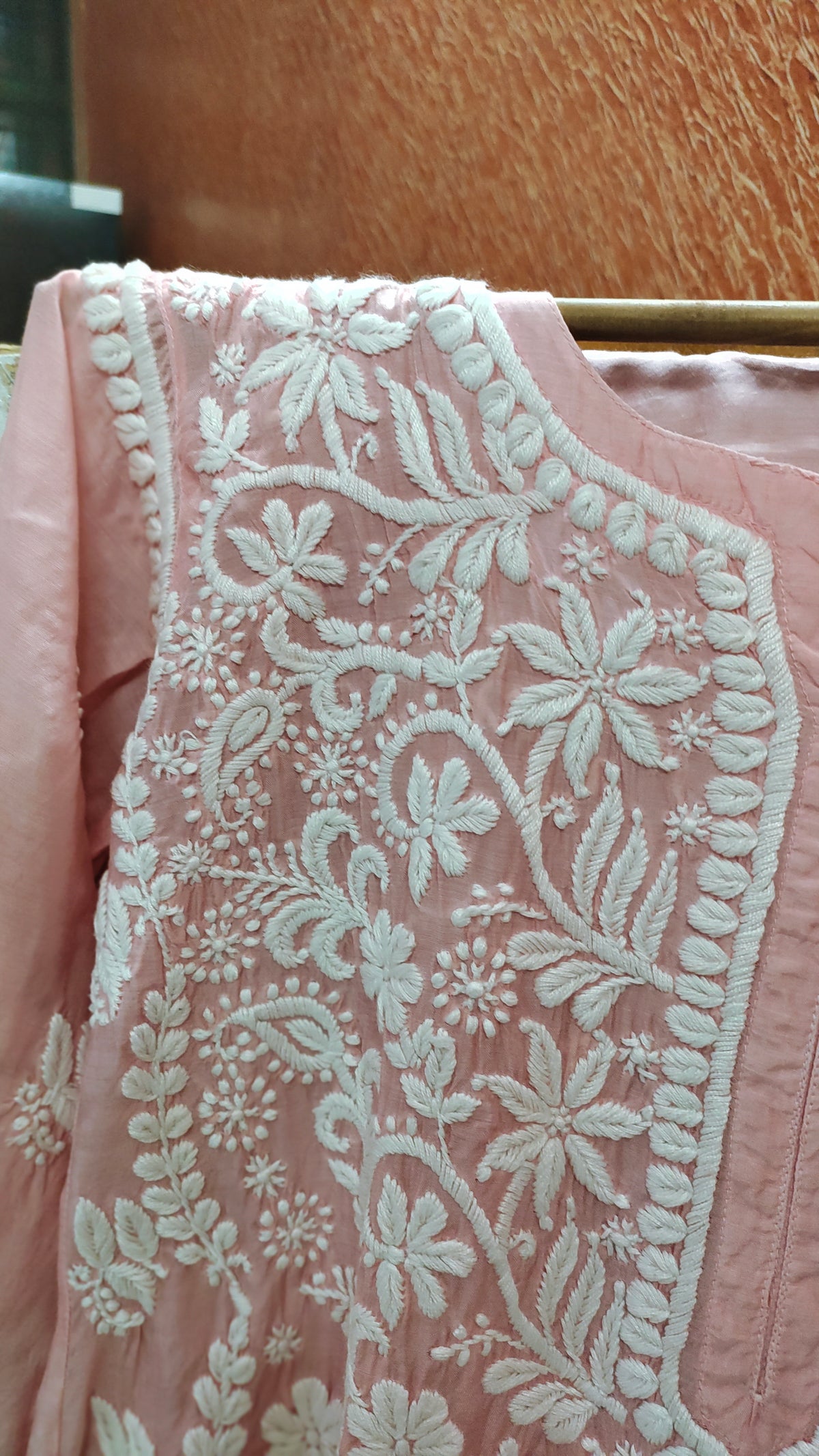 LVW Fashions Arohi premium silk Chikankari Kurta with intricate handmade Lucknow embroidery, paired with matching pants and dupatta.