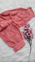 Afgani Tulip Premium Silk Chikankari Co-Ord Set by LVW Fashions, featuring a handmade Lucknow chikankari kurta and matching trousers.