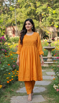 Afgani Tulip Premium Silk Chikankari Co-Ord Set by LVW Fashions featuring a handmade Lucknow Chikankari kurta and matching pants.