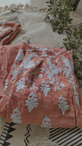 Handmade Azhel Co-ord Set with intricate back and sleeve embroidery, crafted with Lucknow Chikankari by LVW Fashions.