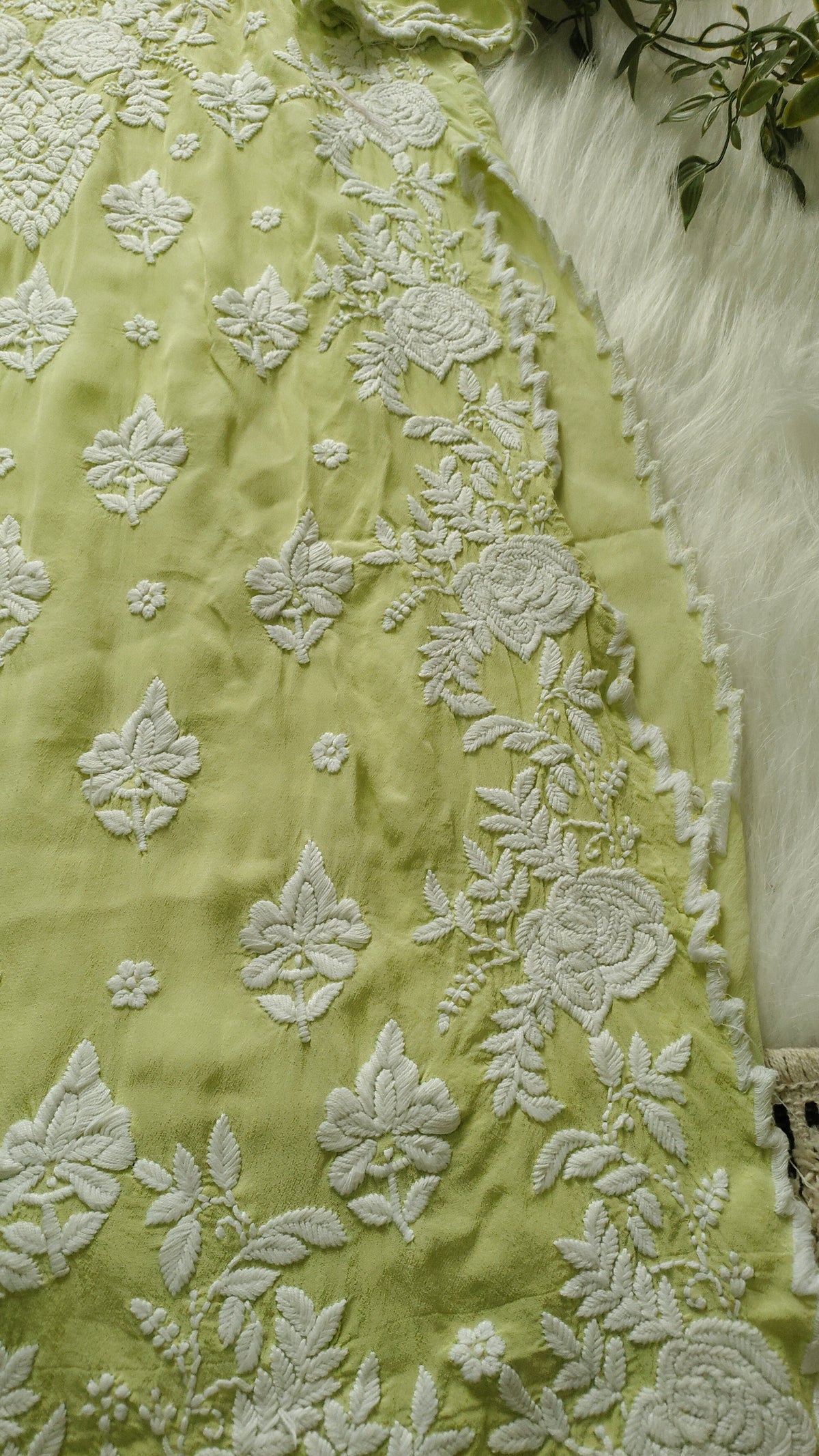 Handmade Azhel Co-ord Set with back and sleeves embroidery, featuring Lucknow Chikankari by LVW Fashions.