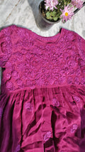 Handmade Afgani Chikankari kurta with dupatta by LVW Fashions, featuring intricate Lucknow chikankari embroidery in Candy Silk.