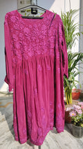 Handmade Candy Silk Afgani Chikankari set with dupatta, LVW Fashions, featuring traditional Lucknow chikankari embroidery.