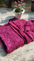 Candy Silk Premium Afgani Chikankari set with dupatta, handmade Lucknow Chikankari kurta by LVW Fashions.