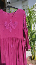 Handmade Candy Silk Afgani Chikankari set with dupatta by LVW Fashions, featuring intricate Lucknow Chikankari embroidery.