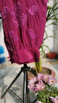 Handmade Lucknow Chikankari kurta set with dupatta, featuring Candy Silk Premium Afgani embroidery by LVW Fashions.