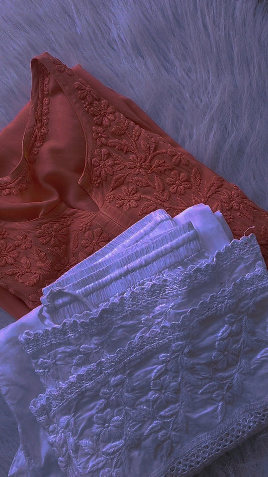 Noori soft modal Chikankari co-ord Set
