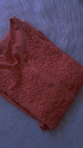 Noori soft modal Chikankari co-ord set by LVW Fashions featuring a handmade Lucknow Chikankari kurta and matching pants.