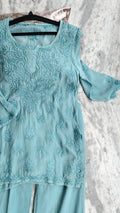 Handcrafted Adaya Cotton Silk Co-ord Set by LVW Fashions featuring Lucknow Chikankari kurta and matching bottoms.