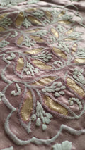 LVW Fashions handcrafted Adaya Deep Lavender Silk Co-ord Set with Chikankari and golden embroidery, featuring a designer kurta.