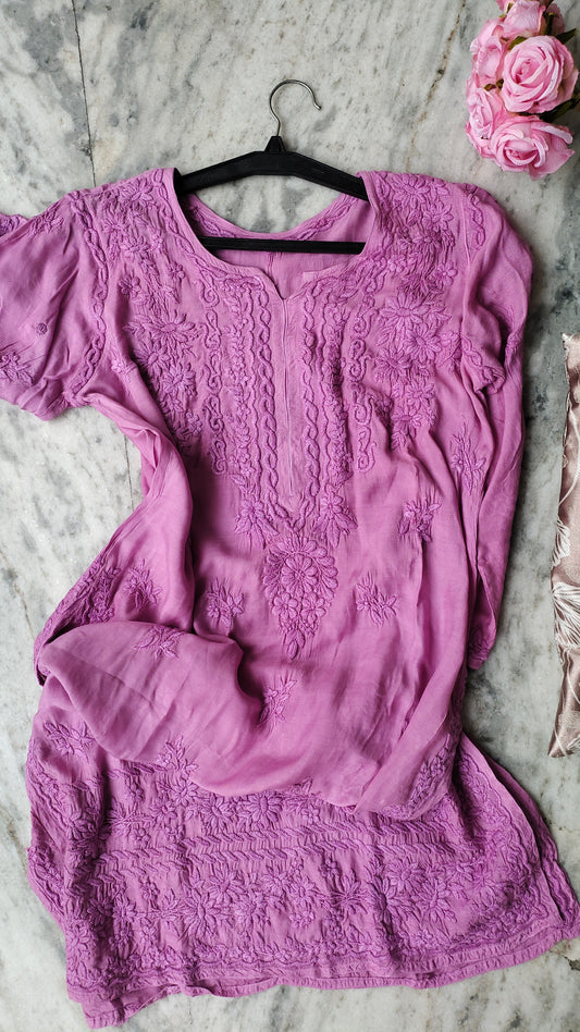 Adaya handcrafted silk cotton co-ord set featuring Lucknow chikankari embroidery, non-transparent fabric, and elegant traditional design.