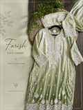 Handmade Lucknow Chikankari silk co-ord set from LVW Fashions' Luxurious Collection, featuring intricate embroidery and premium fabric.