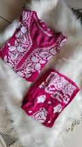 LVW Fashions Inara premium silk co-ord set with handcrafted Lucknow Chikankari kurta, limited edition luxury ensemble.