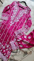 Handmade Lucknow Chikankari kurta and premium silk co-ord set from LVW Fashions Inara Luxurious Collection, limited edition.