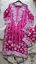 LVW Fashions Inara luxury silk co-ord set with handmade Lucknow Chikankari kurta, limited edition, elegant and finely crafted.