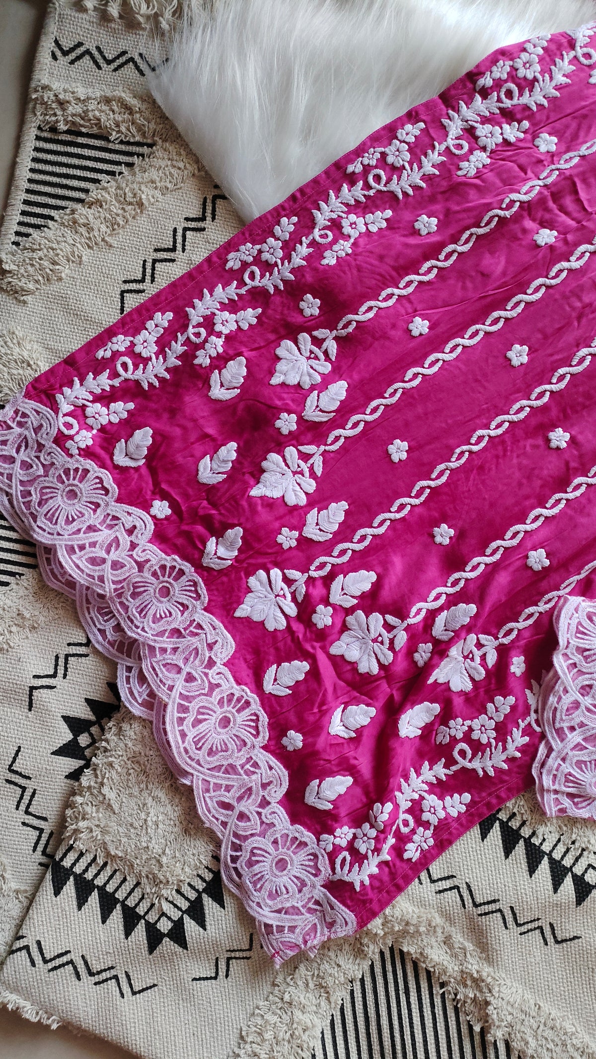 LVW Fashions Inara silk co-ord set with handmade Lucknow Chikankari kurta, luxurious and limited edition.