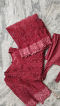 LVW Fashions Tyrian Adaya Rose silk co-ord set with handmade Lucknow chikankari, luxurious wedding collection, limited edition.