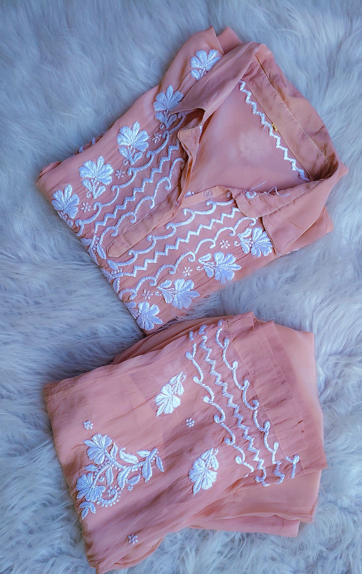 Fariha stylish shirt co-ord set by LVW Fashions featuring premium silk fabric and intricate handcrafted luxurious embroidery.