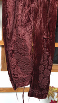 Luxurious Kashmiri Makhmal handcrafted Chikankari kurta by LVW Fashions, soft, warm, and intricately embroidered for winter comfort.