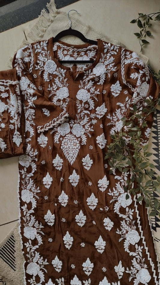 Hershey's Kiss Co-ord Set With back And Sleeves Embroidery Special (One Creation)