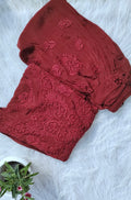 Handmade Hickey Kiss Premium Silk Afgani Tunic Set with Lucknow Chikankari embroidery by LVW Fashions.