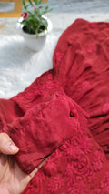Hickey Kiss Premium Silk Afgani Tunic Set by LVW Fashions, handmade Lucknow Chikankari kurta in elegant silk fabric.
