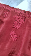 Hickey Kiss Premium Silk Afgani Tunic Set by LVW Fashions, handmade Lucknow Chikankari kurta in luxurious silk fabric.