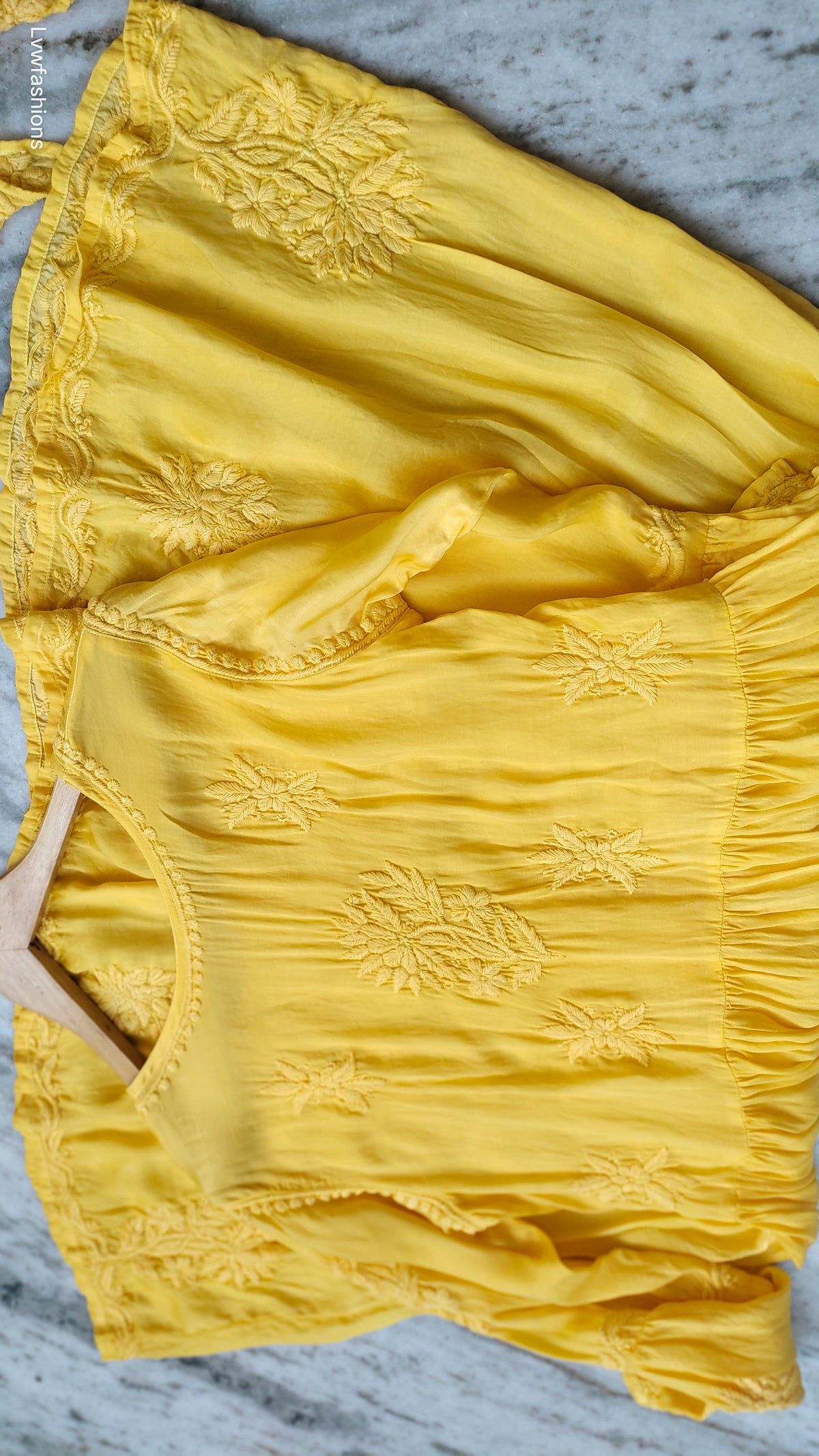 Iriana Premium Silk Chikankari Tunic and Dhoti Set by LVW Fashions, handcrafted Lucknow Chikankari, stylish and elegant ethnic wear.