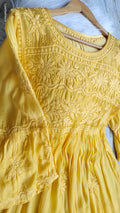 Iriana Premium Silk Chikankari Tunic and Dhoti Set by LVW Fashions, handmade Lucknow Chikankari in elegant style