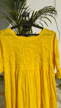 Handmade green Gazal premium georgette tunic with intricate both-side embroidery, by LVW Fashions, featuring Lucknow chikankari.