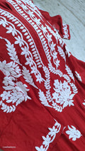Non-transparent super soft modal Chikankari co-ord set by LVW Fashions featuring handcrafted Lucknow Chikankari kurta and matching bottoms.