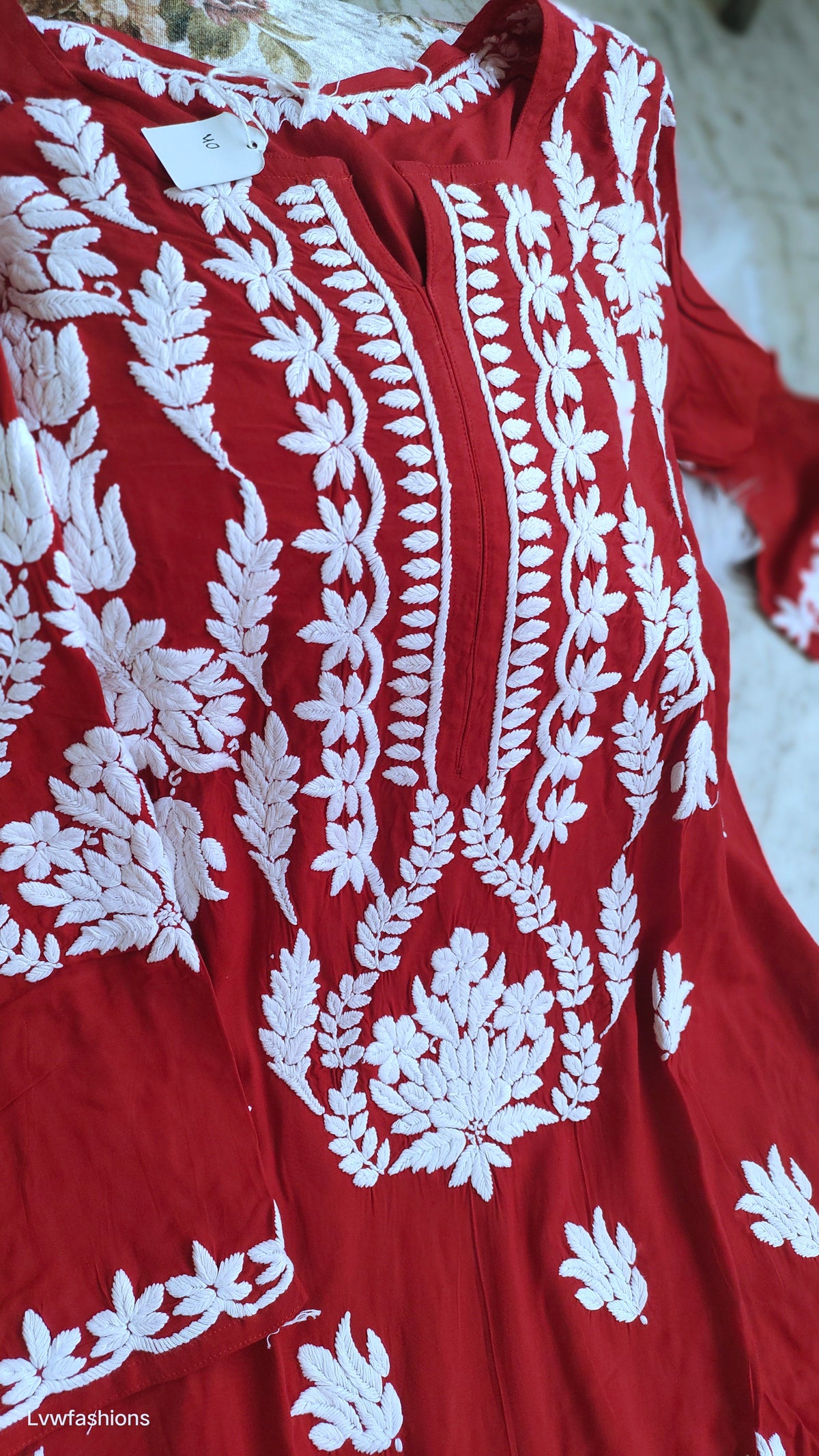 Non-transparent super soft modal Chikankari co-ord set by LVW Fashions, featuring a handmade Lucknow Chikankari kurta and matching bottoms.