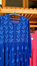 Zeba Premium Georgette Chikankari Gown by LVW Fashions featuring intricate handmade Lucknow Chikankari embroidery.