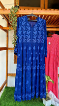 Zeba Premium Georgette Chikankari Gown by LVW Fashions featuring intricate handmade Lucknow Chikankari embroidery.