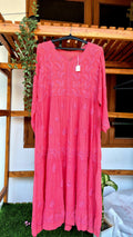 Zeba Premium Georgette Chikankari Gown by LVW Fashions featuring intricate handmade Lucknow Chikankari embroidery.
