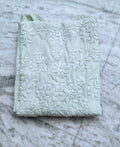 Aadya Morning Pista Green premium georgette kurta with intricate Lucknow chikankari embroidery, handmade by LVW Fashions.