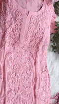 A luxurious look Adaya Pannel premium georgette chikankari kurta with intricate handmade Lucknow chikankari embroidery.