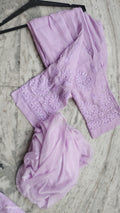 Handmade lavender Adaya Powder Chikankari Kurta by LVW Fashions, showcasing intricate Lucknow embroidery.