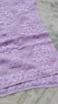 Handmade lavender Adaya Powder Chikankari Kurta by LVW Fashions, featuring intricate Lucknow embroidery and traditional craftsmanship.
