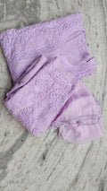 Handmade lavender Adaya Powder Chikankari Kurta by LVW Fashions, traditional Lucknow embroidery, in XXS size.