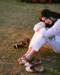 White Adaya premium georgette Chikankari kurta by LVW Fashions, showcasing intricate handmade Lucknow Chikankari embroidery.