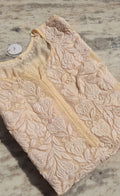 Azlyna premium silk Chikankari long kurta by LVW Fashions, handmade Lucknow Chikankari in intricate floral embroidery.